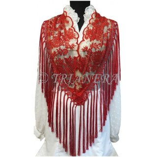 Embroidered Tulle (Red)