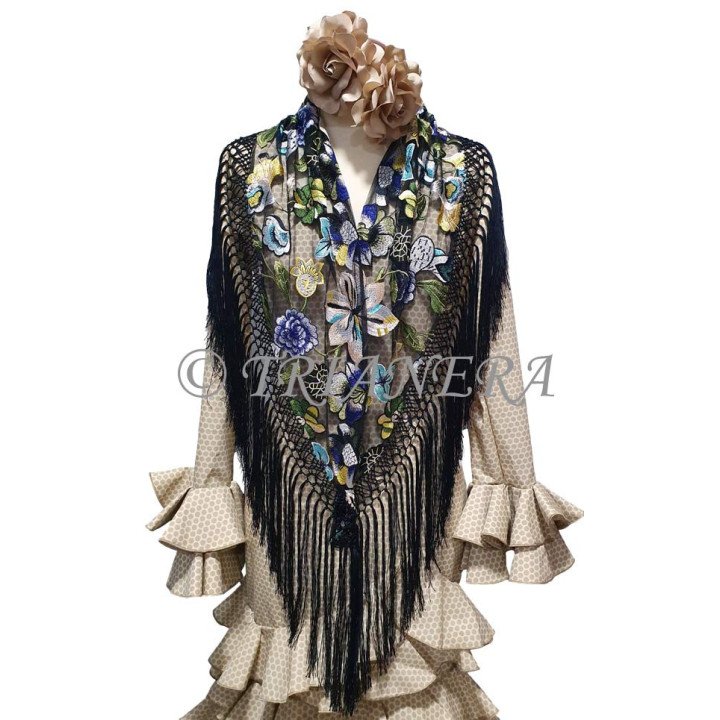 Embroidered Tulle (Black) | Mantoncillo | TRIANERA