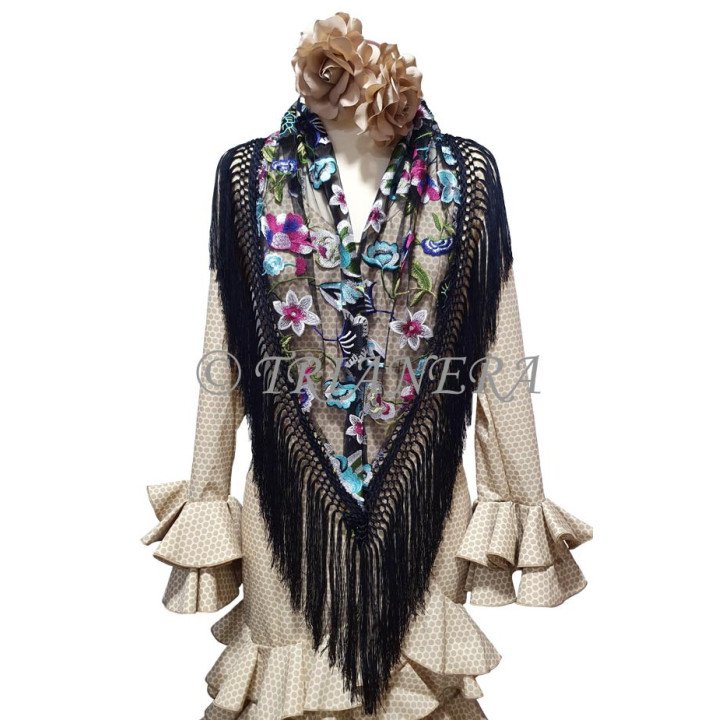 Embroidered Tull (Black)